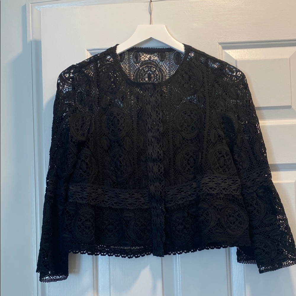 Nanette Lepore Elegant Black Lace Top Size XS